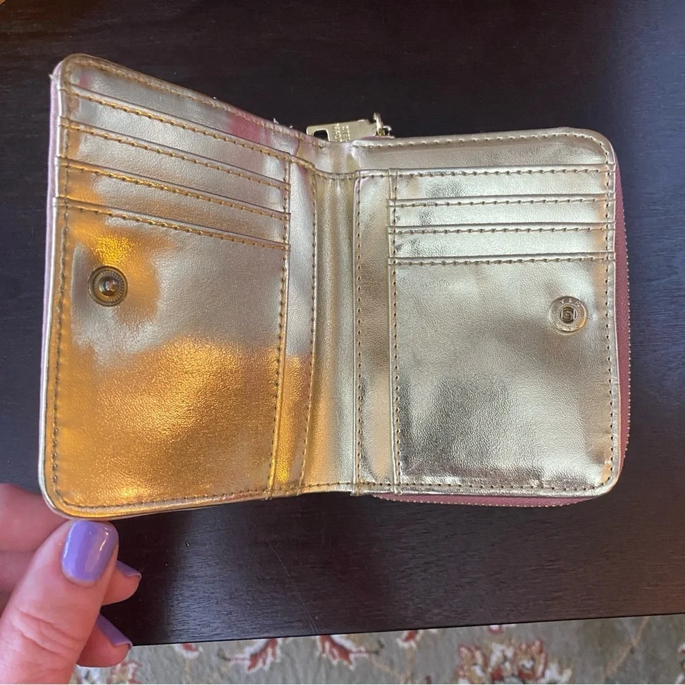 Steve Madden Wallet Pink and Blush Mini Fold Over Wallet Gold Interior NWOT